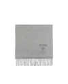 Moschino Logo-print Detail Scarf In Gray