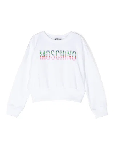 Moschino Kids' Logo-print Detail Sweatshirt In White