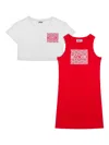 Moschino Logo-print Dress And T-shirt Set In Red