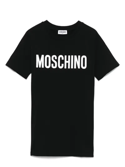 Moschino Kids' Logo-print Dress In Black