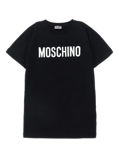 Moschino Kids' Logo-print Dress In Black