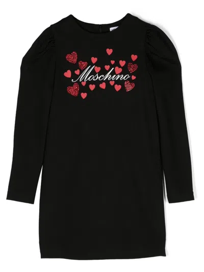 Moschino Kids' Logo-print Dress In Back