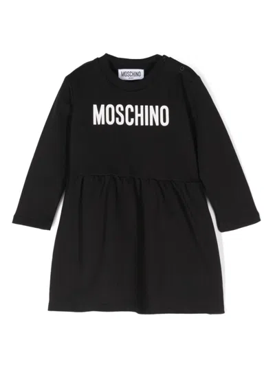 Moschino Babies' Logo-print Dress In Black