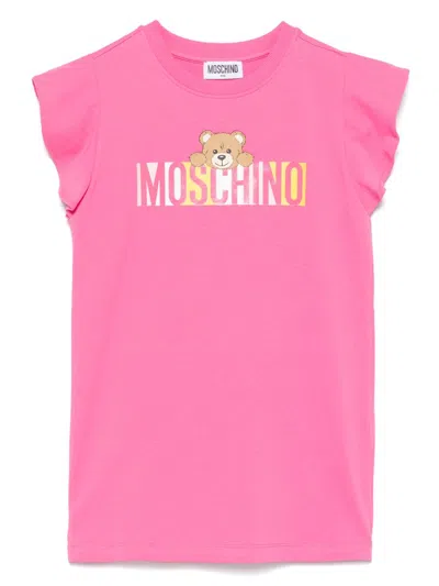 Moschino Kids' Logo-print Dress In Pink