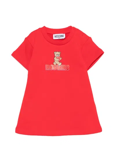 Moschino Babies' Logo-print Dress In Red