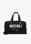 Moschino Logo Print Duffel Bag In Black