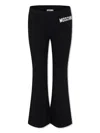 Moschino Black Leggings For Girl With Logo In 黑色