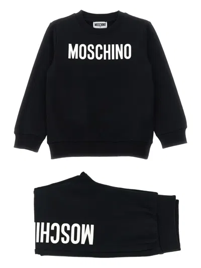 Moschino Babies' Logo-print Fleece Tracksuit In Blue