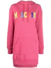 Moschino Logo Graphic Hoodie Dress In Pink