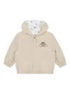 Moschino Logo-print Hooded Jacket In Neutrals