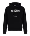 Moschino Cotton Hoodie With Drawstrings And Kangaroo Pocket In Black