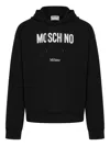 Moschino Cotton Hoodie With Drawstrings And Kangaroo Pocket In Black