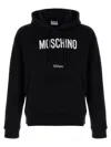 Moschino Cotton Hoodie With Drawstrings And Kangaroo Pocket In Black