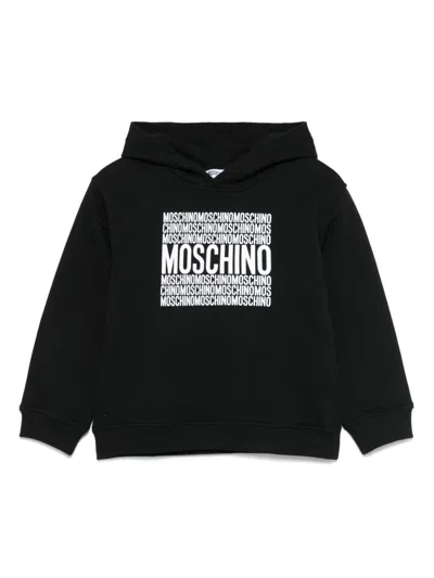 Moschino Kids' Logo-print Hoodie In Black