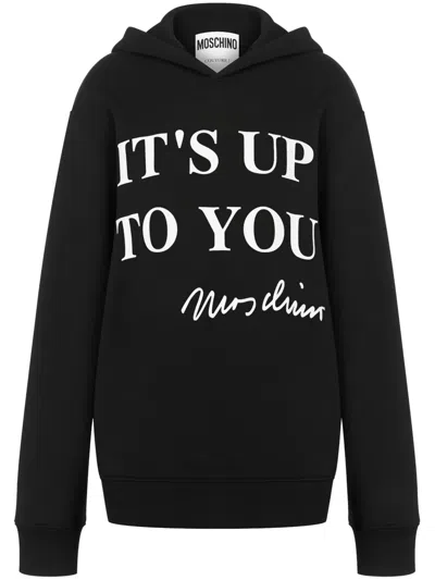 Moschino Logo-print Hoodie In Black