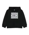 Moschino Cotton Hoodie Logo Print In Black