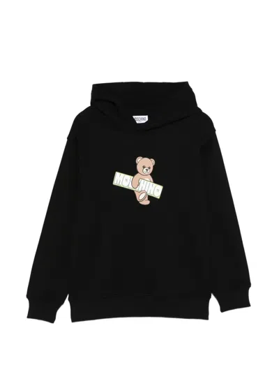 Moschino Kids' Logo-print Hoodie In Black