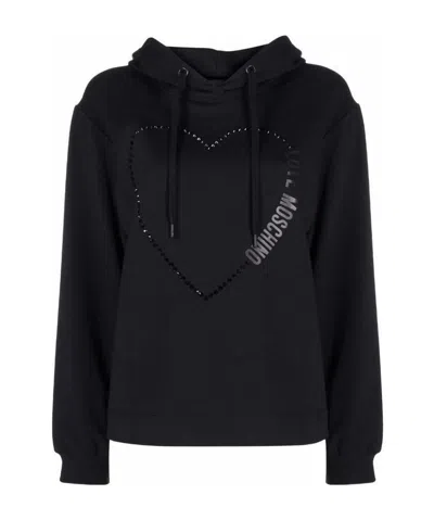 Moschino Logo-print Hoodie In Black