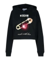 Moschino Printed Cotton Jersey Hooded Sweatshirt In Black