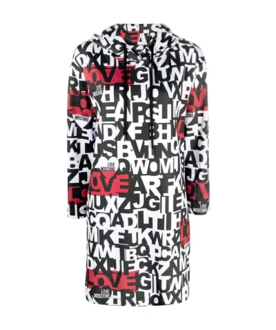 Moschino Logo-print Hoodie Dress In Black