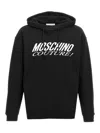 Moschino Black Logo Print Hoodie In White