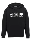 Moschino Black Logo Print Hoodie In White/black