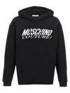 Moschino Black Logo Print Hoodie In White/black