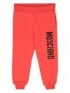 Moschino Logo-print Jersey Track Pants In Red