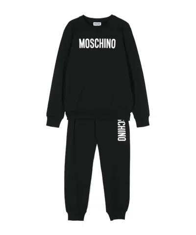 Moschino Babies' Logo-print Jersey Tracksuit In Black