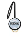 Moschino Couture Multicolour Leather Key Holder In Black