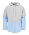 Moschino Hybrid Sweatshirt With Shirt Bottom In White