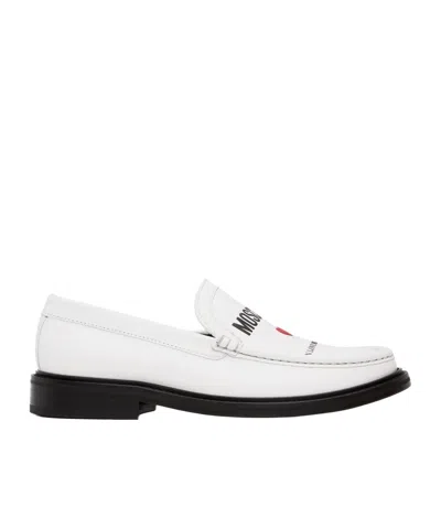 Moschino Loafer Mit Logo-print In White
