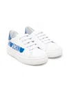 Moschino Logo-print Leather Sneakers In White