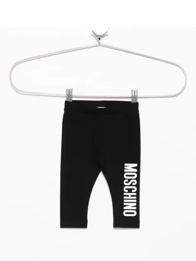 Moschino Babies' Logo-print Leggings In Black