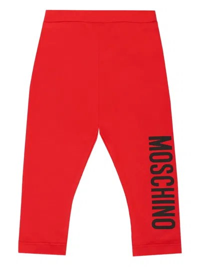 Moschino Babies' Logo-print Leggings In Red