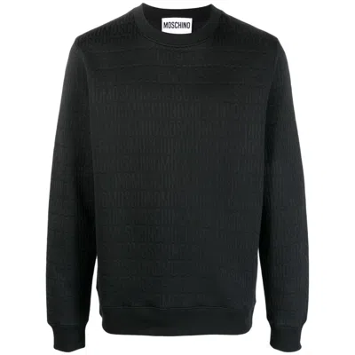 Moschino Logo-print Long-sleeved Sweatshirt In Black