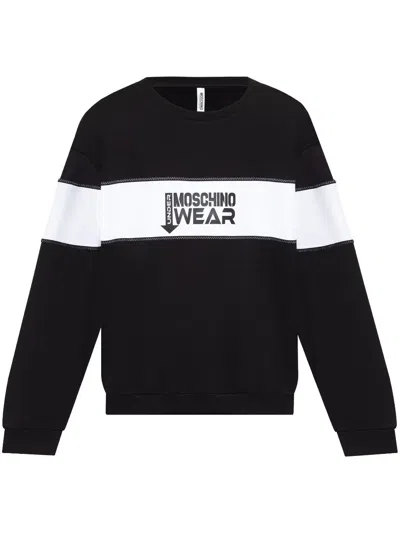Moschino Logo-print Lounge Sweatshirt In Black