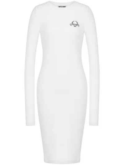 Moschino Logo-print Mini Dress In White
