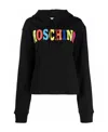 Moschino Logo-print Organic-cotton Hoodie In Black