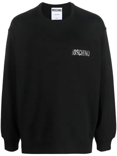Moschino Logo-print Organic Cotton Sweatshirt In Schwarz