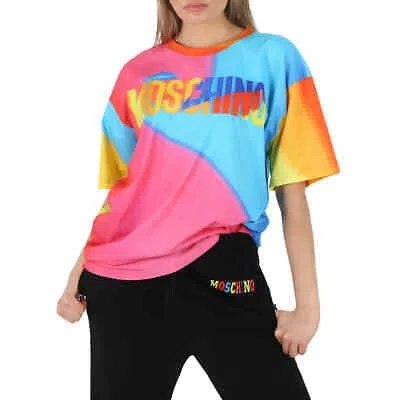 Pre-owned Moschino Logo-print Oversized T-shirt In Multicolor