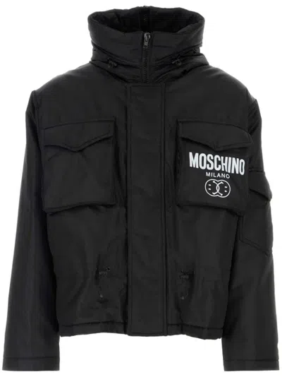 MOSCHINO LOGO-PRINT PADDED JACKET
