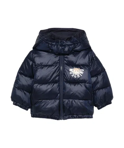 Moschino Logo-print Padded Jacket In Blue