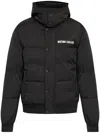 Moschino Luxury High-neck Puffer Jacket With Removable Hood In Schwarz