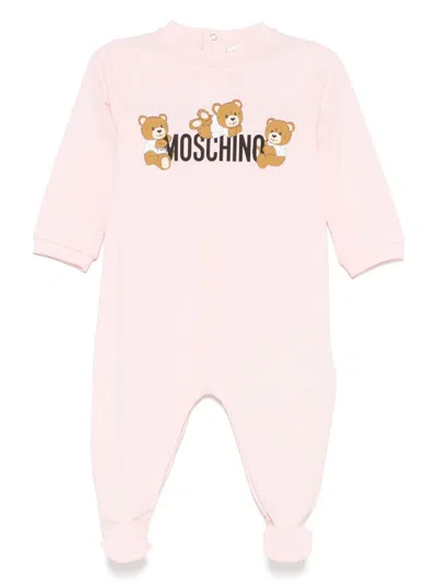 Moschino Babies' Logo-print Pajamas In Pink