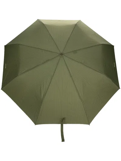 Moschino Logo-print Pinstripe Umbrella In Grün