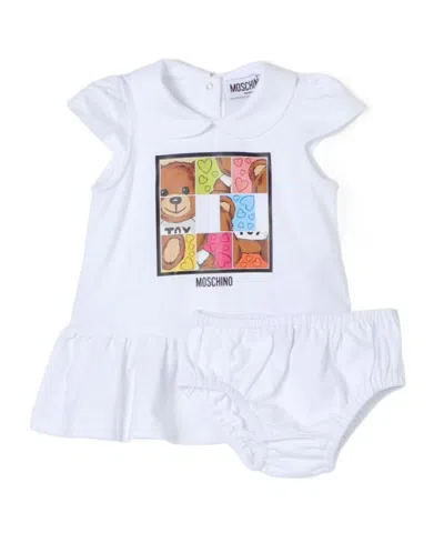 Moschino Logo-print Piqué Dress Set In White