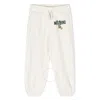 Moschino White Logo Print Cotton Track Pants In White