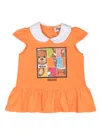 Moschino Logo-print Piqué Dress Set In Orange