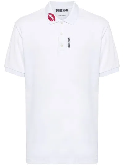 MOSCHINO LOGO-PRINT POLO SHIRT